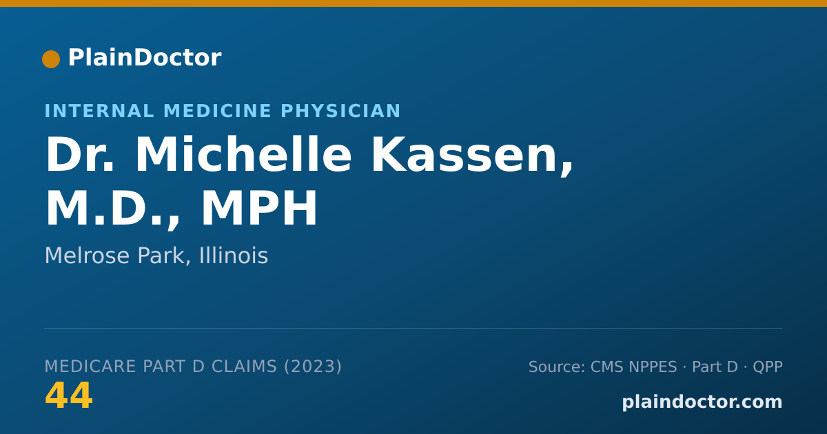 Shareable card for Michelle Kassen, M.D., MPH - Internal Medicine Physician, Melrose Park, IL