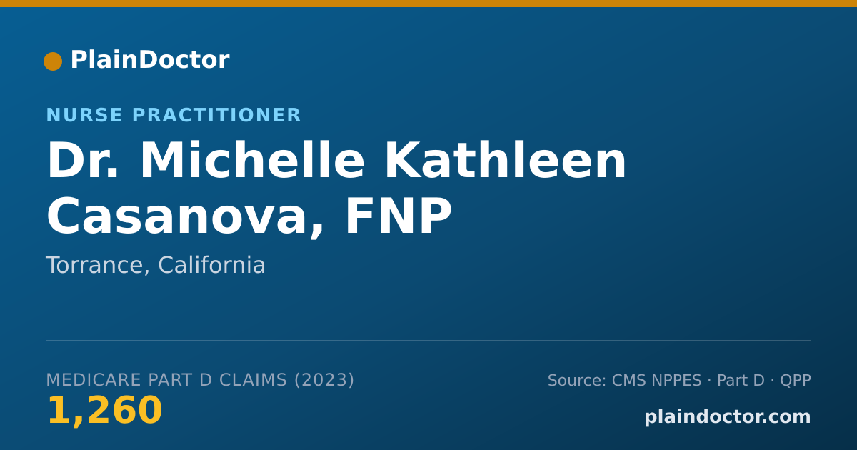 Shareable card for Michelle Kathleen Casanova, FNP - Nurse Practitioner, Torrance, CA