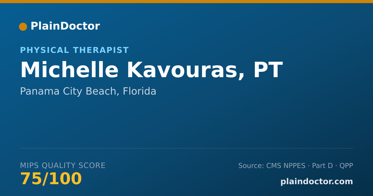 Shareable card for Michelle Kavouras, PT - Physical Therapist, Panama City Beach, FL