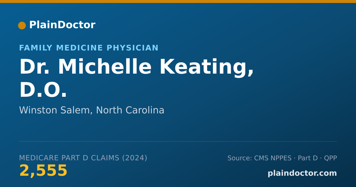 Shareable card for Michelle Keating, D.O. - Family Medicine Physician, Winston Salem, NC