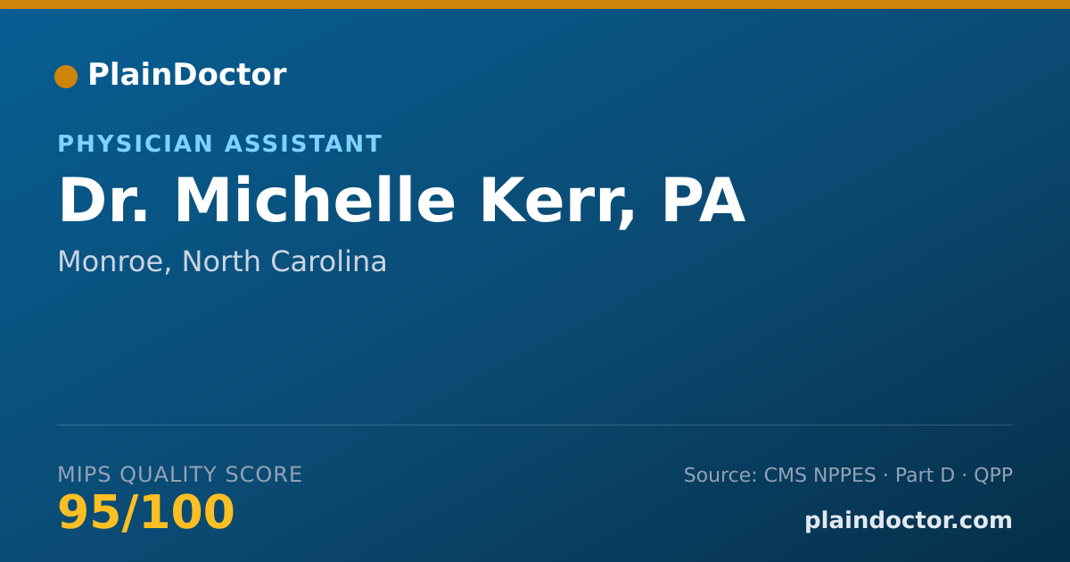 Shareable card for Michelle Kerr, PA - Physician Assistant, Monroe, NC