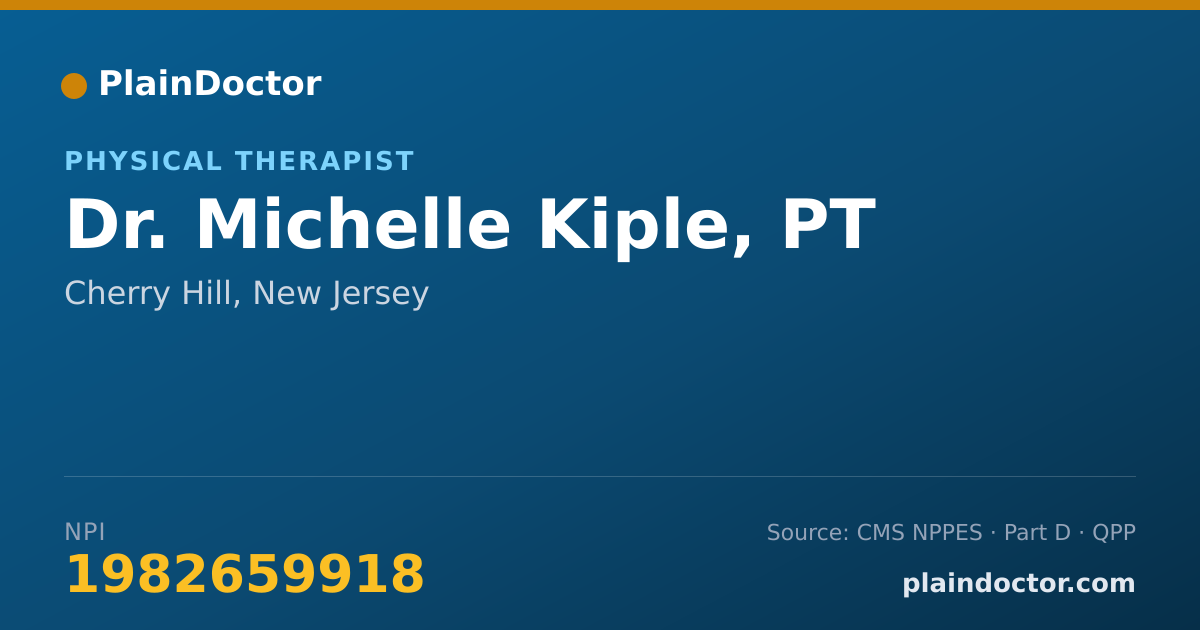 Shareable card for Michelle Kiple, PT - Physical Therapist, Cherry Hill, NJ