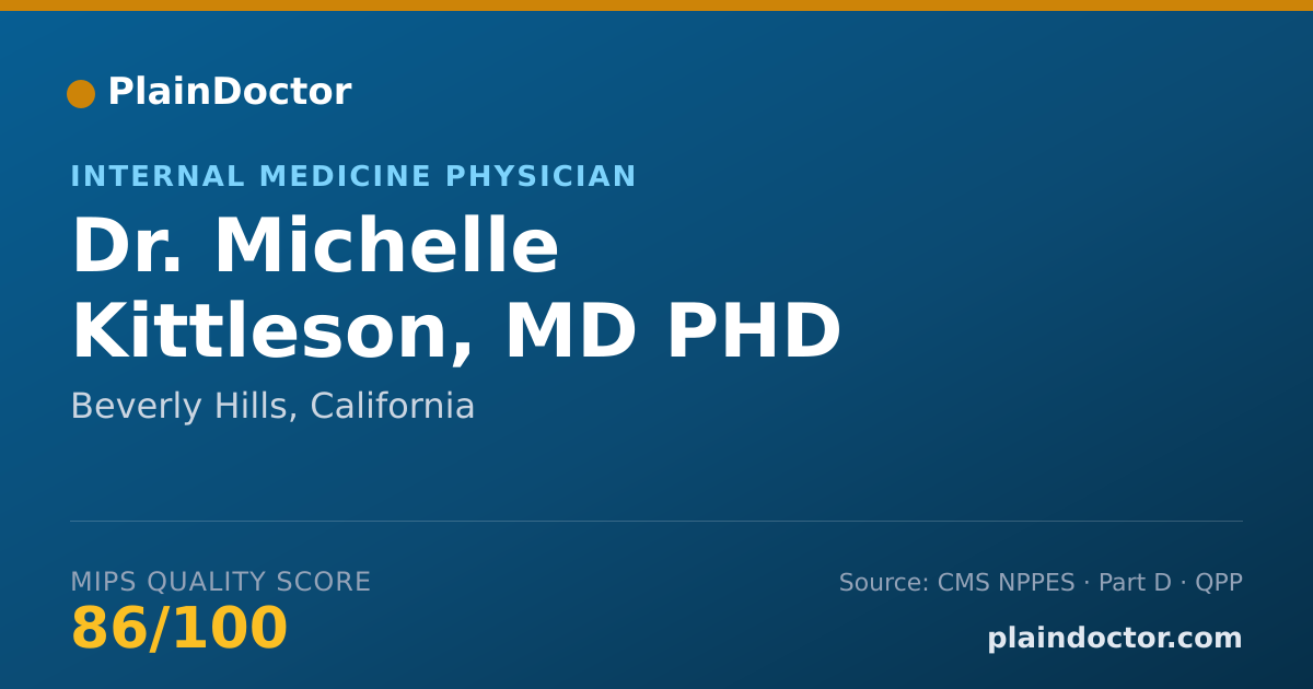 Shareable card for Michelle Kittleson, MD PHD - Internal Medicine Physician, Beverly Hills, CA