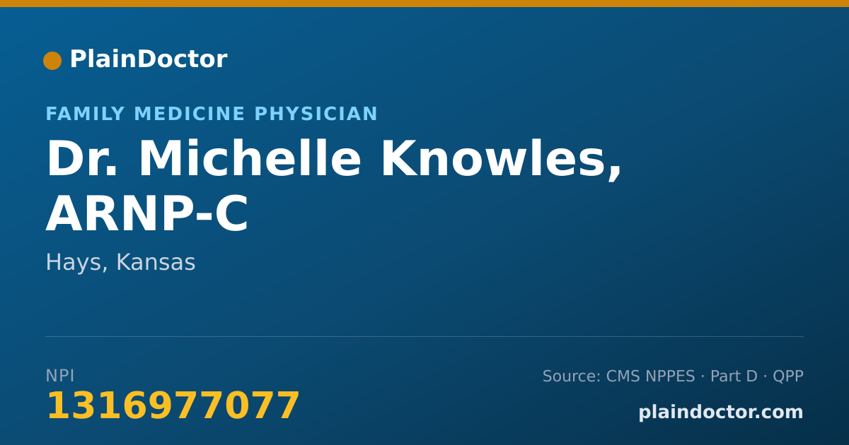 Shareable card for Michelle Knowles, ARNP-C - Family Medicine Physician, Hays, KS
