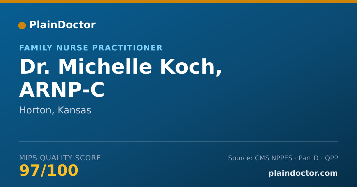 Shareable card for Michelle Koch, ARNP-C - Family Nurse Practitioner, Horton, KS