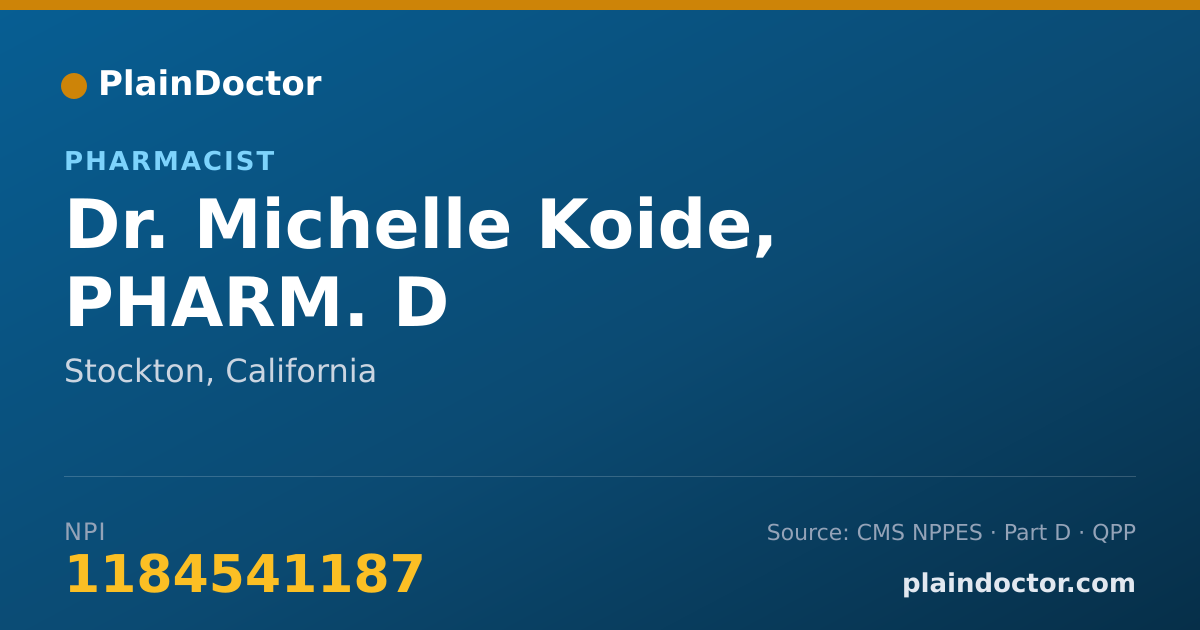 Shareable card for Michelle Koide, PHARM. D - Pharmacist, Stockton, CA