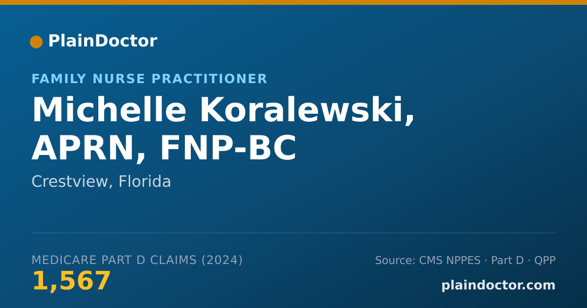 Shareable card for Michelle Koralewski, APRN, FNP-BC - Family Nurse Practitioner, Crestview, FL