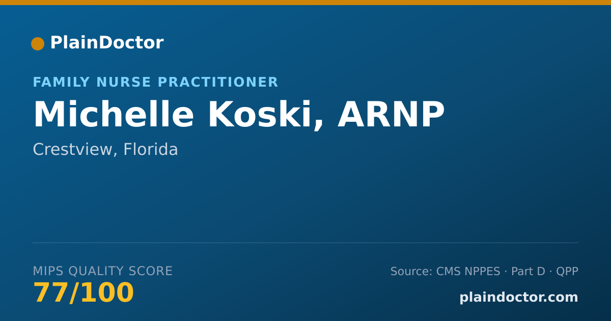 Shareable card for Michelle Koski, ARNP - Family Nurse Practitioner, Crestview, FL