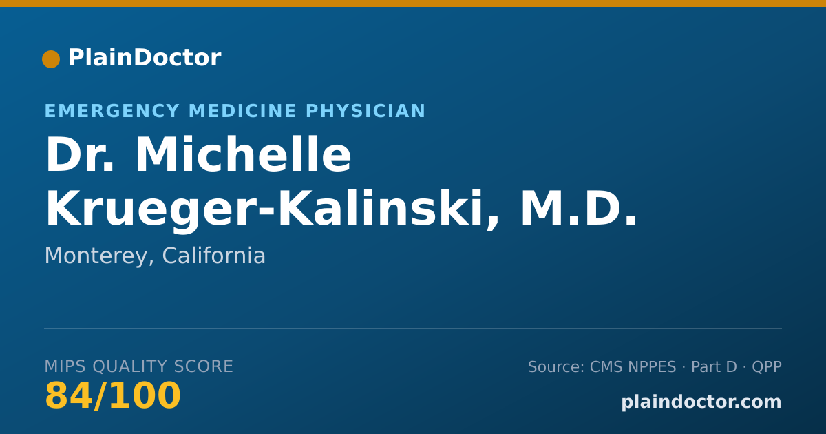 Shareable card for Michelle Krueger-Kalinski, M.D. - Emergency Medicine Physician, Monterey, CA