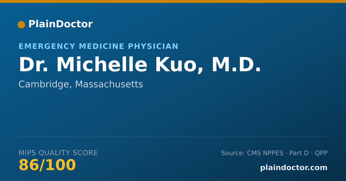 Shareable card for Michelle Kuo, M.D. - Emergency Medicine Physician, Cambridge, MA
