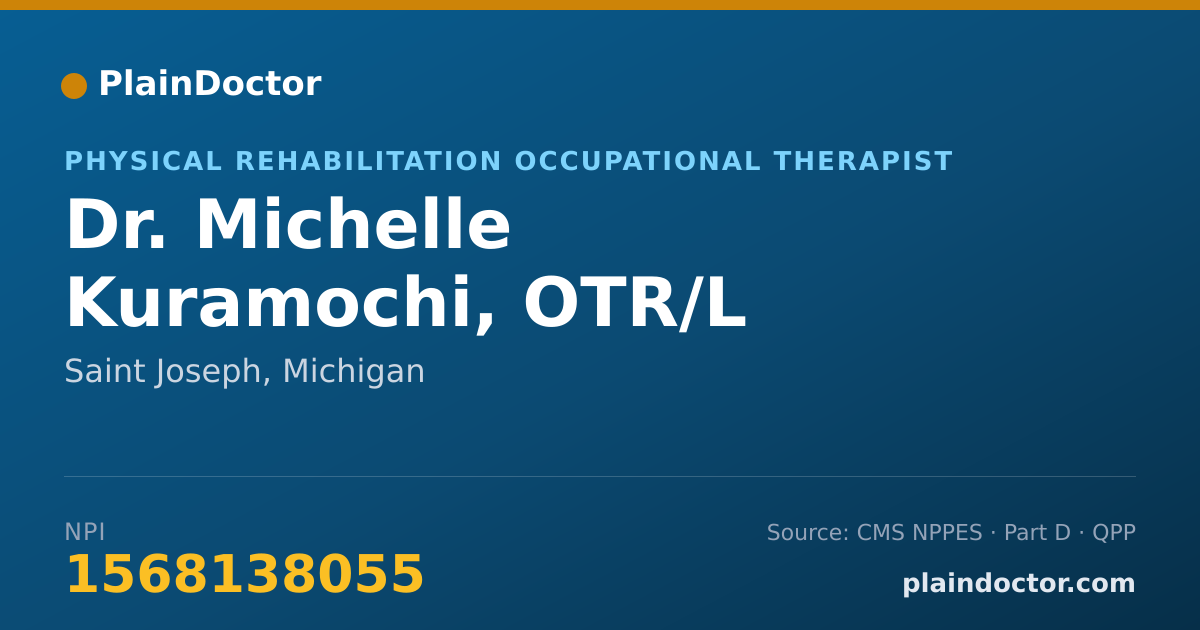 Shareable card for Michelle Kuramochi, OTR/L - Physical Rehabilitation Occupational Therapist, Saint Joseph, MI