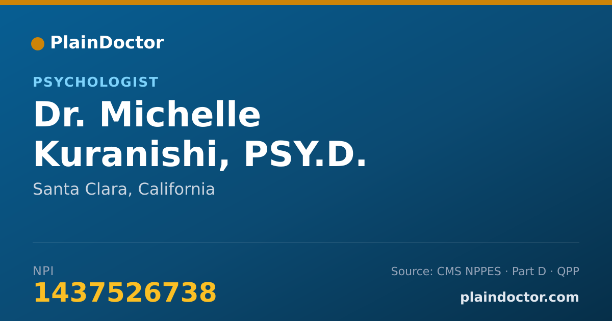 Shareable card for Michelle Kuranishi, PSY.D. - Psychologist, Santa Clara, CA