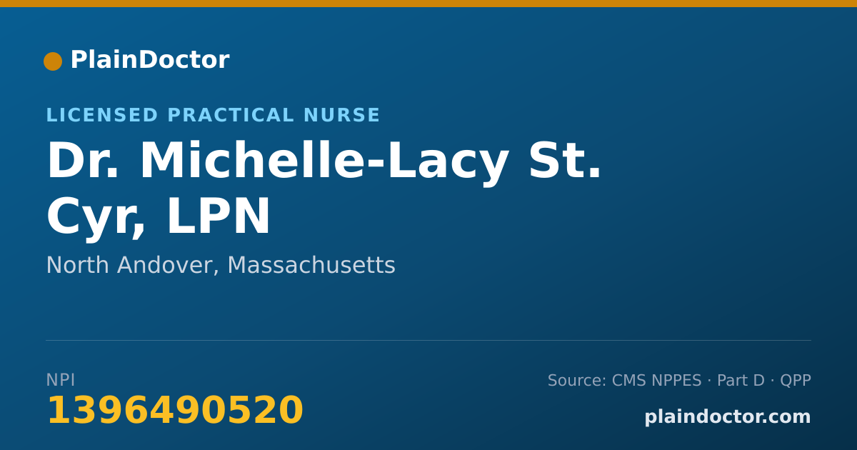 Shareable card for Michelle-Lacy St. Cyr, LPN - Licensed Practical Nurse, North Andover, MA