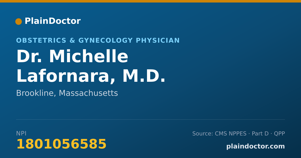 Shareable card for Michelle Lafornara, M.D. - Obstetrics & Gynecology Physician, Brookline, MA