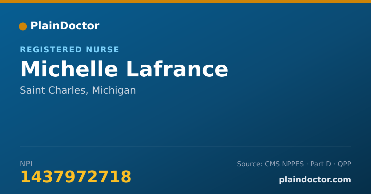 Shareable card for Michelle Lafrance - Registered Nurse, Saint Charles, MI