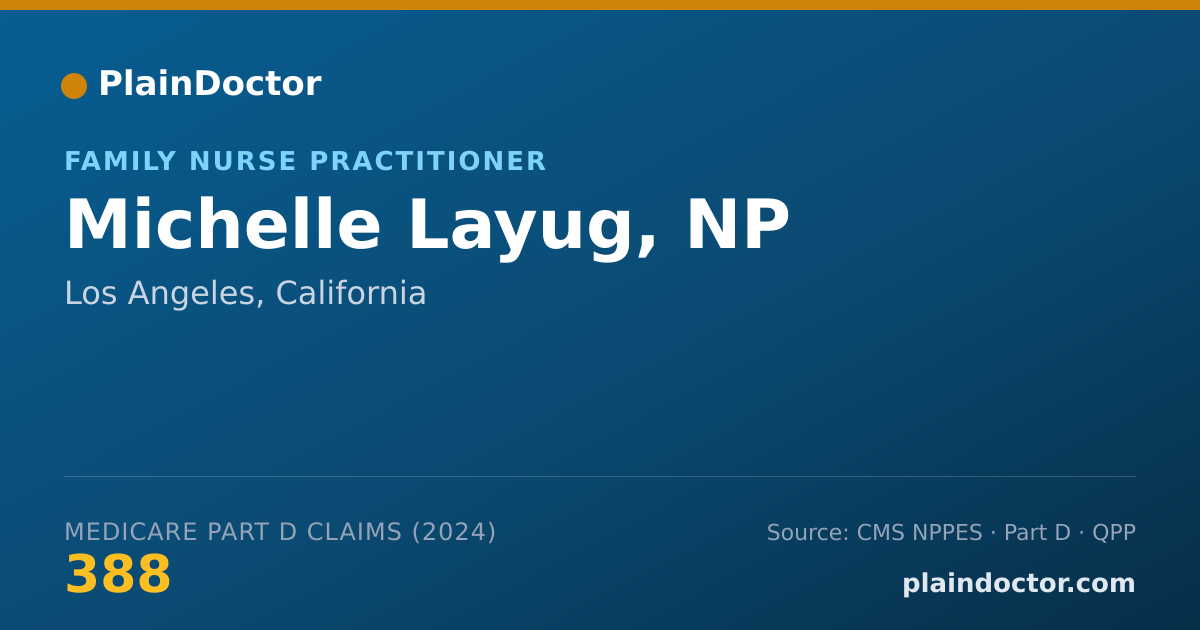 Shareable card for Michelle Layug, NP - Family Nurse Practitioner, Los Angeles, CA