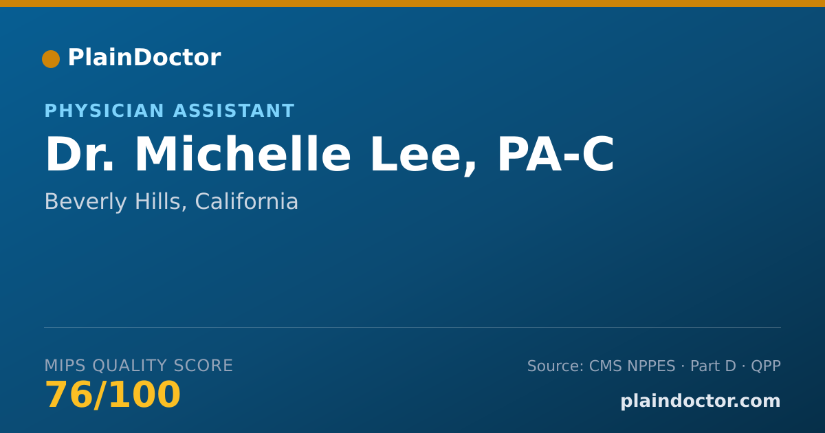 Shareable card for Michelle Lee, PA-C - Physician Assistant, Beverly Hills, CA