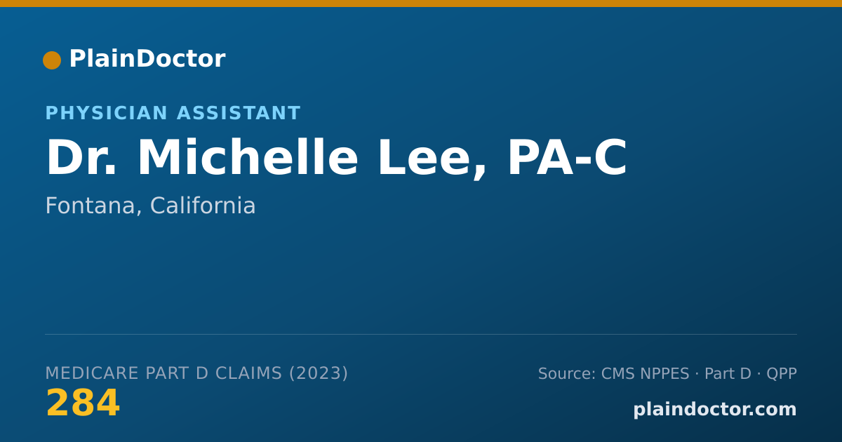 Shareable card for Michelle Lee, PA-C - Physician Assistant, Fontana, CA