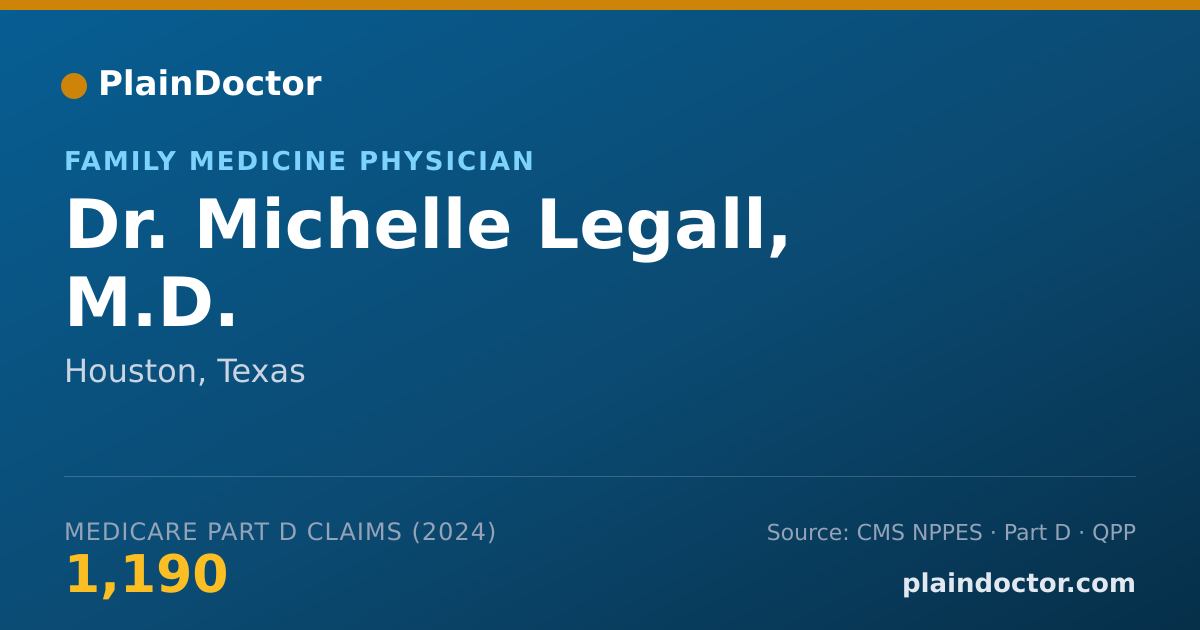Shareable card for Michelle Legall, M.D. - Family Medicine Physician, Houston, TX