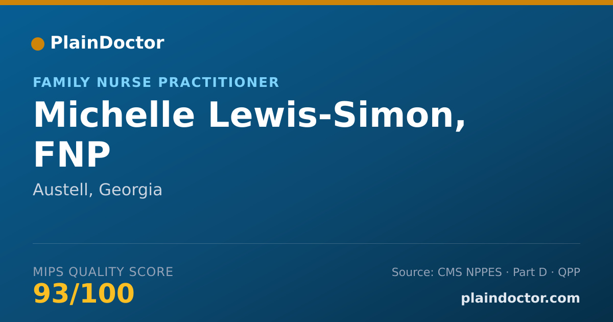 Shareable card for Michelle Lewis-Simon, FNP - Family Nurse Practitioner, Austell, GA