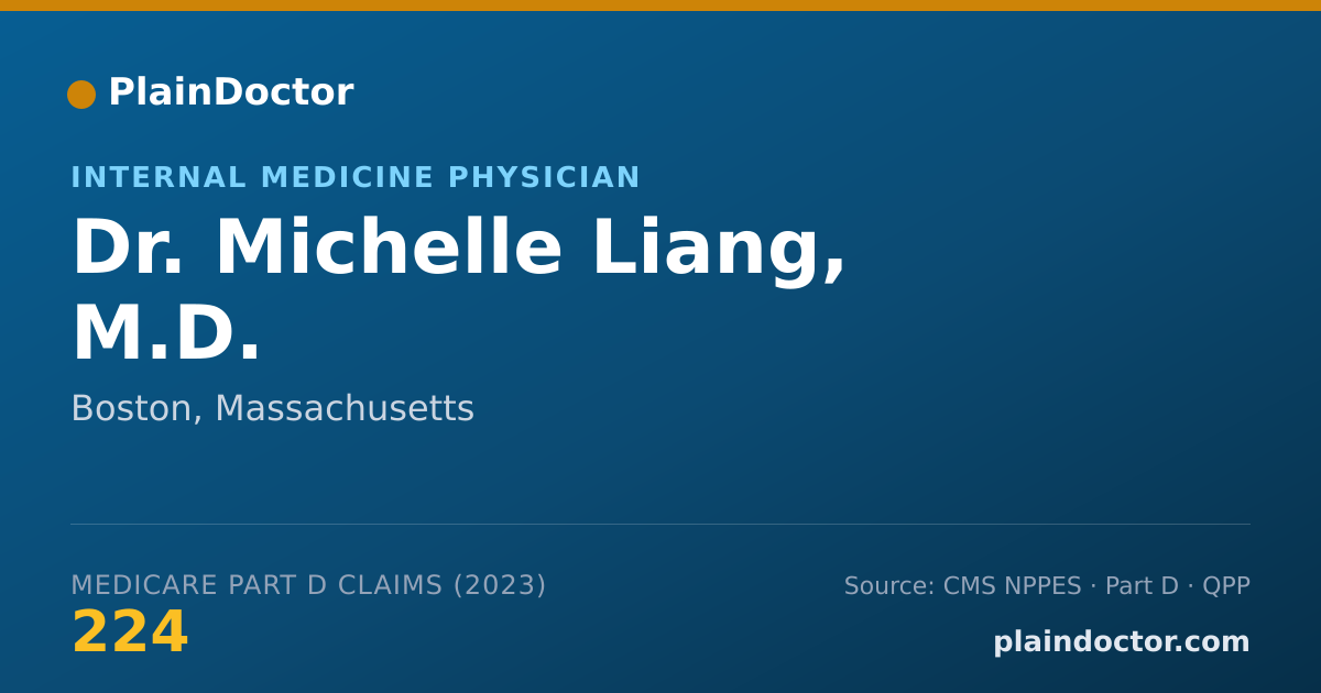 Shareable card for Michelle Liang, M.D. - Internal Medicine Physician, Boston, MA