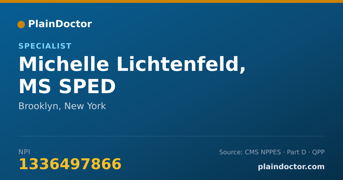 Shareable card for Michelle Lichtenfeld, MS SPED - Specialist, Brooklyn, NY