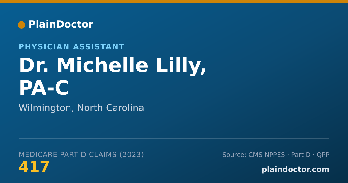 Shareable card for Michelle Lilly, PA-C - Physician Assistant, Wilmington, NC