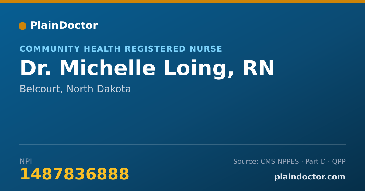 Shareable card for Michelle Loing, RN - Community Health Registered Nurse, Belcourt, ND
