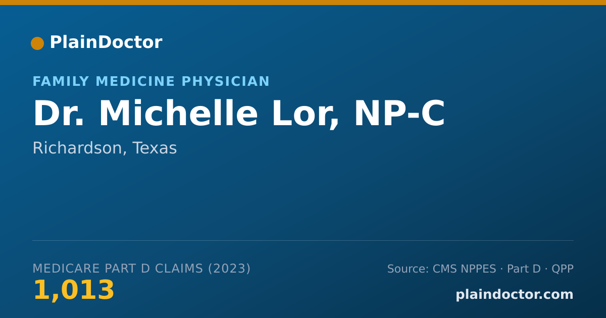 Shareable card for Michelle Lor, NP-C - Family Medicine Physician, Richardson, TX