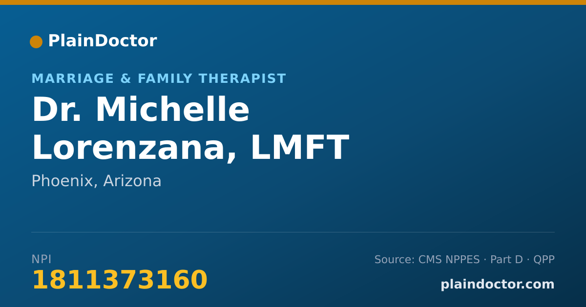 Shareable card for Michelle Lorenzana, LMFT - Marriage & Family Therapist, Phoenix, AZ