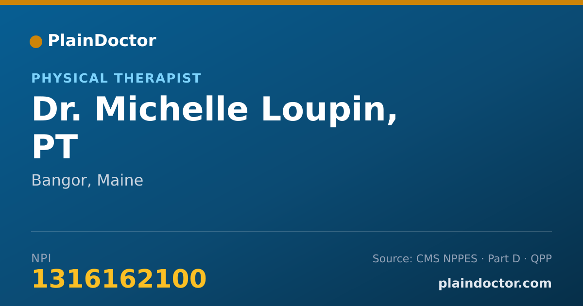 Shareable card for Michelle Loupin, PT - Physical Therapist, Bangor, ME