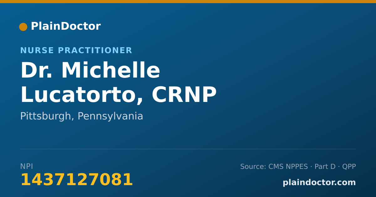 Shareable card for Michelle Lucatorto, CRNP - Nurse Practitioner, Pittsburgh, PA