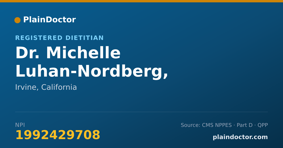Shareable card for Michelle Luhan-Nordberg, MS,RD,CDN - Registered Dietitian, Irvine, CA
