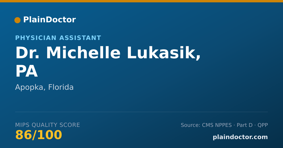 Shareable card for Michelle Lukasik, PA - Physician Assistant, Apopka, FL