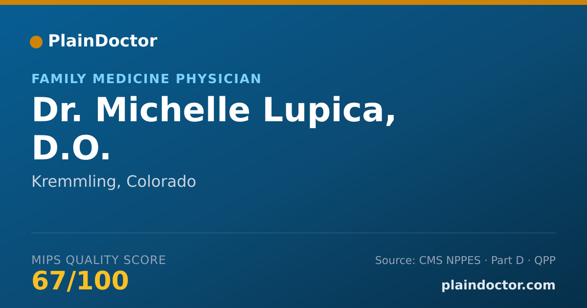 Shareable card for Michelle Lupica, D.O. - Family Medicine Physician, Kremmling, CO