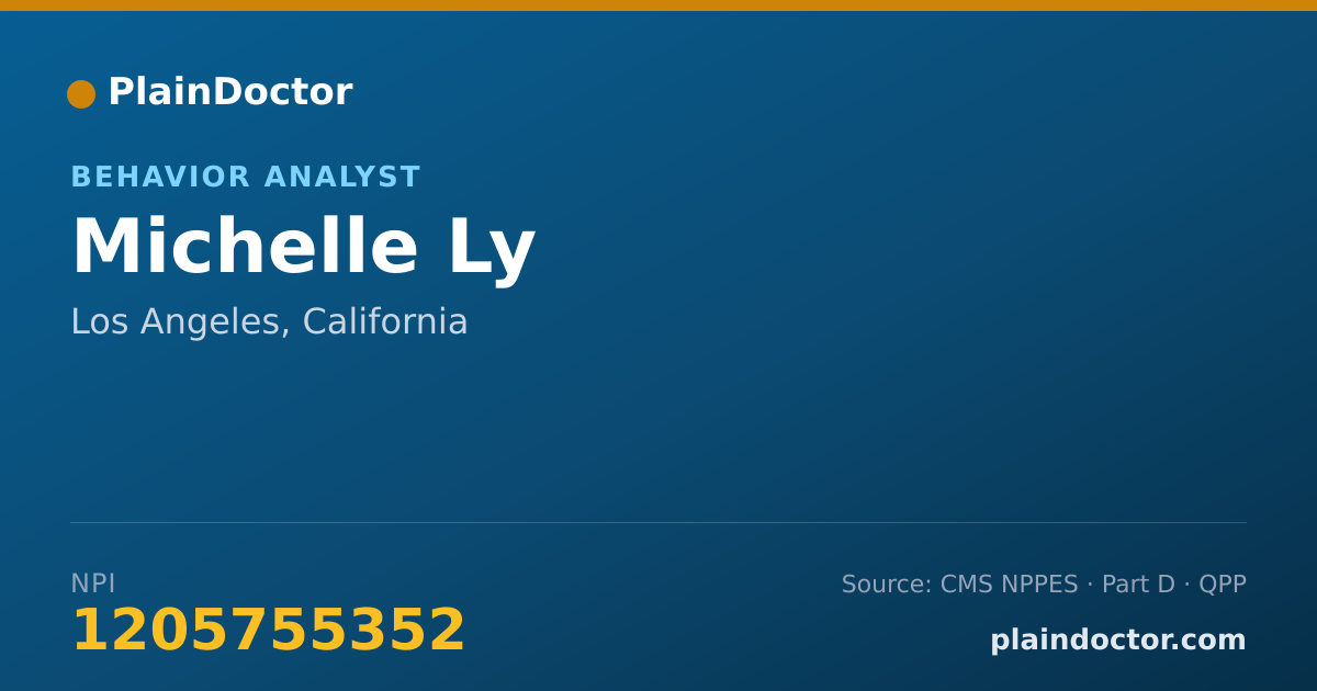 Shareable card for Michelle Ly - Behavior Analyst, Los Angeles, CA