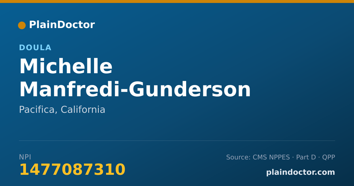 Shareable card for Michelle Manfredi-Gunderson - Doula, Pacifica, CA