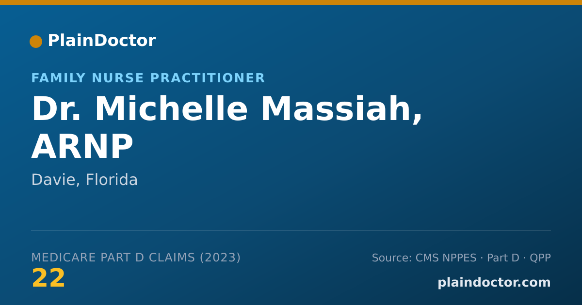 Shareable card for Michelle Massiah, ARNP - Family Nurse Practitioner, Davie, FL