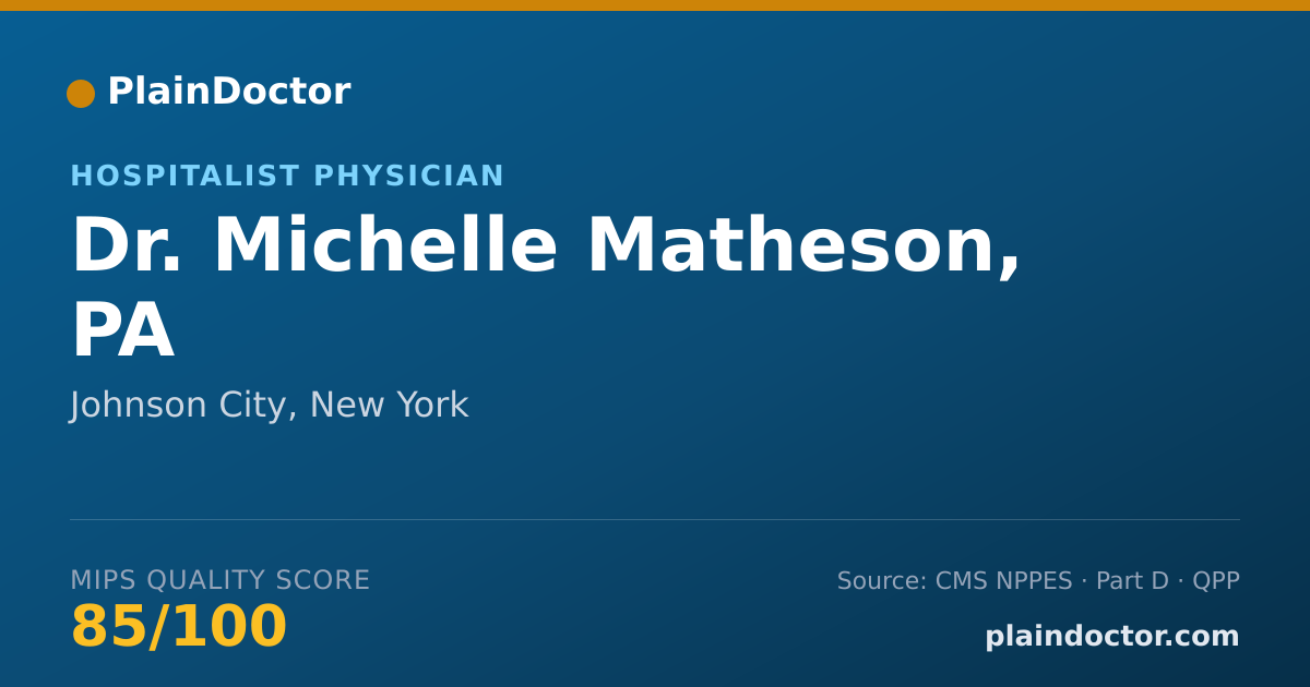 Shareable card for Michelle Matheson, PA - Hospitalist Physician, Johnson City, NY