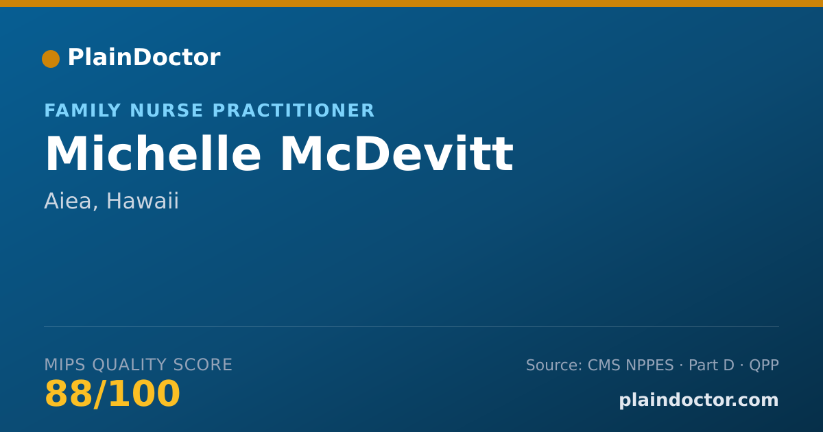 Shareable card for Michelle McDevitt - Family Nurse Practitioner, Aiea, HI