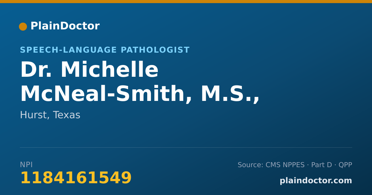 Shareable card for Michelle McNeal-Smith, M.S., CCC-SLP - Speech-Language Pathologist, Hurst, TX