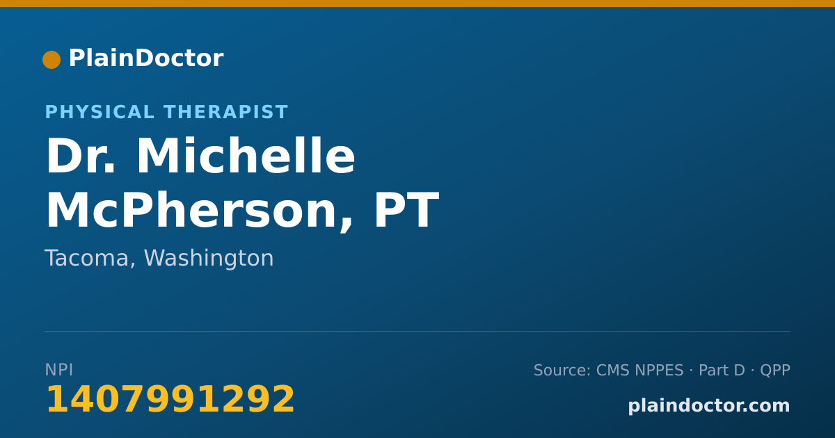 Shareable card for Michelle McPherson, PT - Physical Therapist, Tacoma, WA