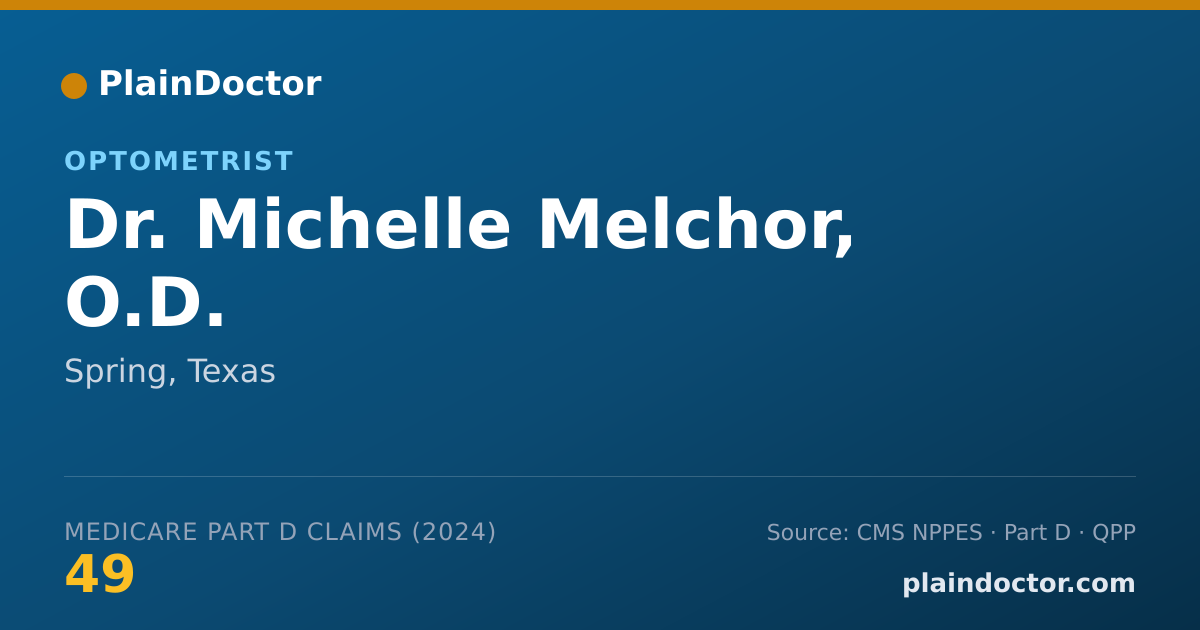 Shareable card for Michelle Melchor, O.D. - Optometrist, Spring, TX