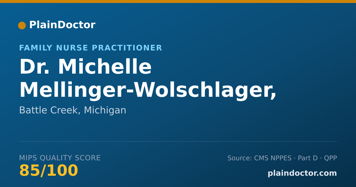 Shareable card for Michelle Mellinger-Wolschlager, CFNP - Family Nurse Practitioner, Battle Creek, MI