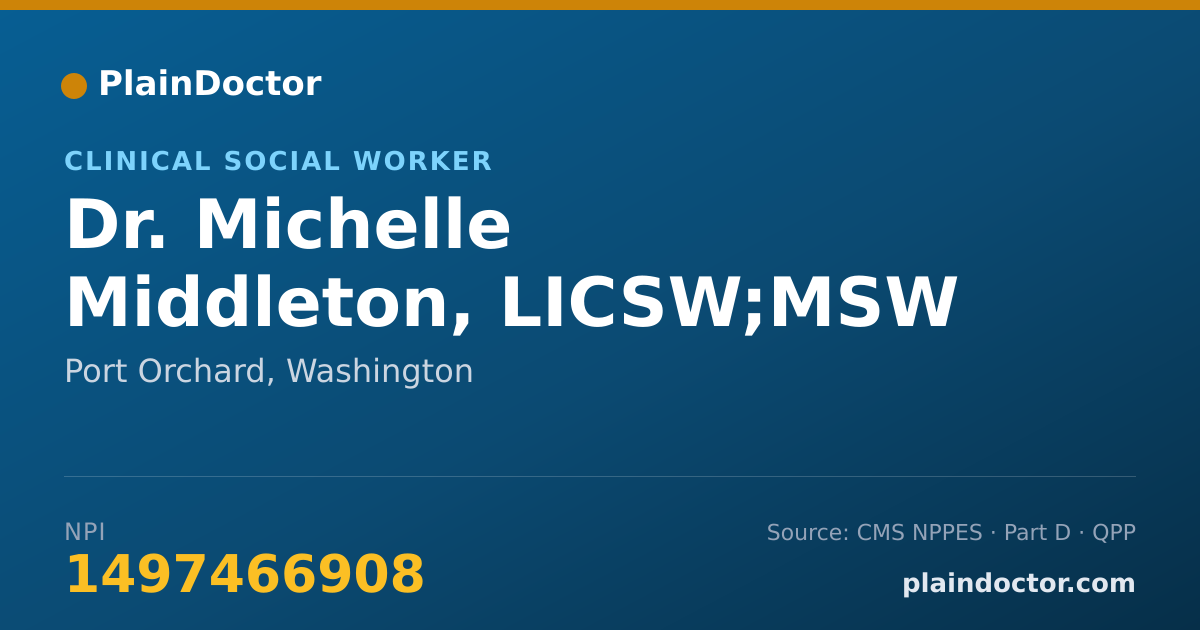 Shareable card for Michelle Middleton, LICSW;MSW - Clinical Social Worker, Port Orchard, WA