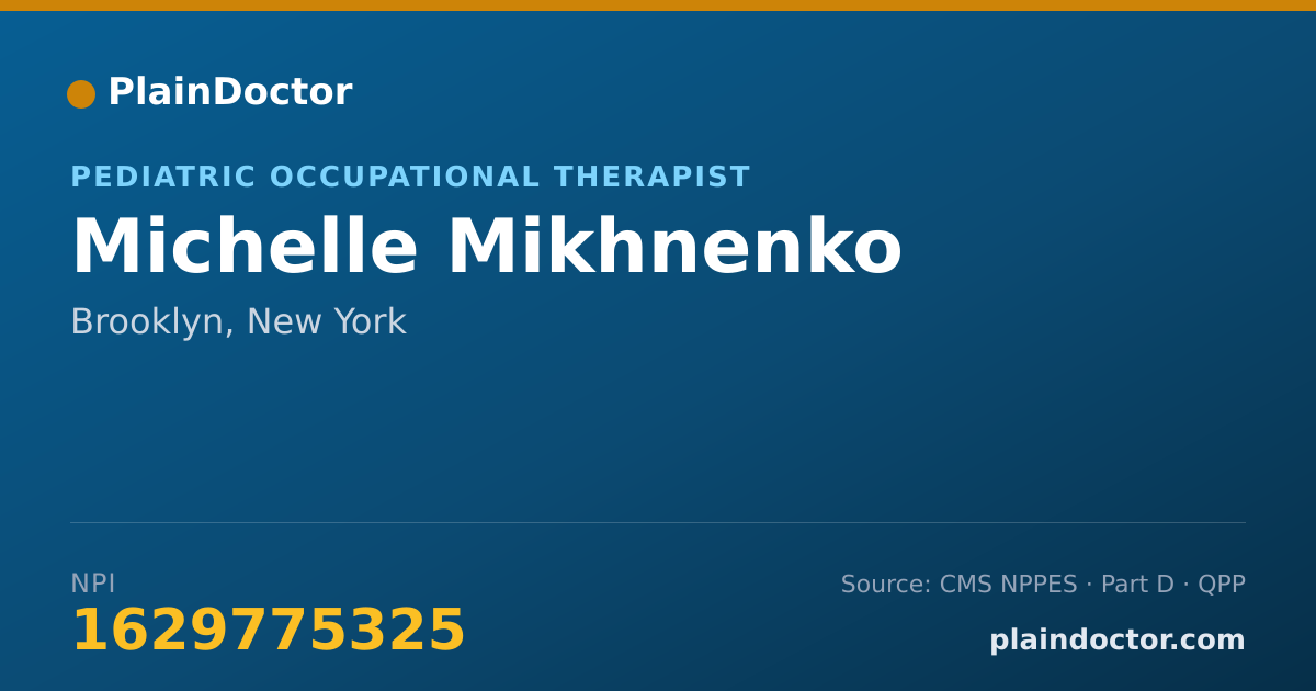 Shareable card for Michelle Mikhnenko - Pediatric Occupational Therapist, Brooklyn, NY