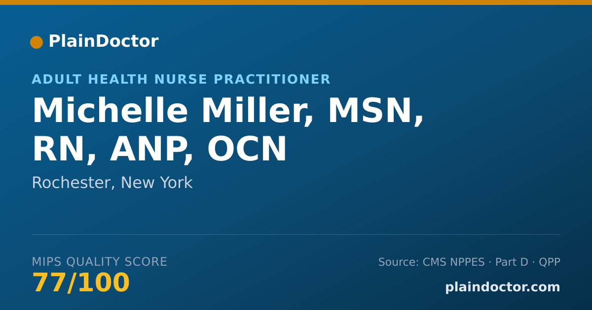 Shareable card for Michelle Miller, MSN, RN, ANP, OCN - Child & Adolescent Psychiatry Physician, Rochester, NY