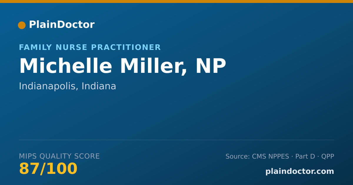 Shareable card for Michelle Miller, NP - Family Nurse Practitioner, Indianapolis, IN