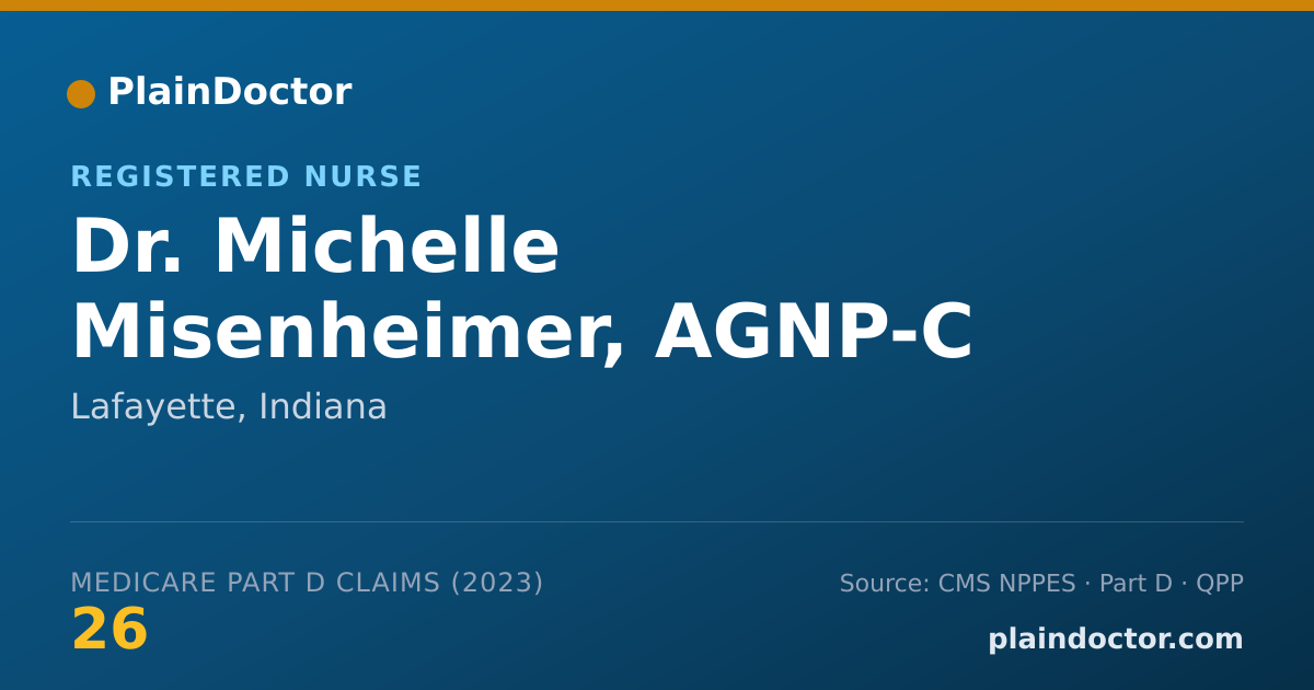 Shareable card for Michelle Misenheimer, AGNP-C - Registered Nurse, Lafayette, IN