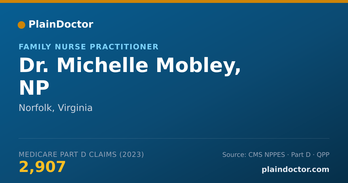 Shareable card for Michelle Mobley, NP - Family Nurse Practitioner, Norfolk, VA